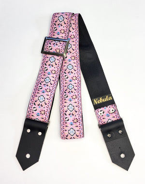 "Pink Pleiades" Guitar Strap - Extra Large Buckle