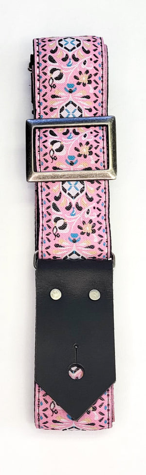 "Pink Pleiades" Guitar Strap - Extra Large Buckle