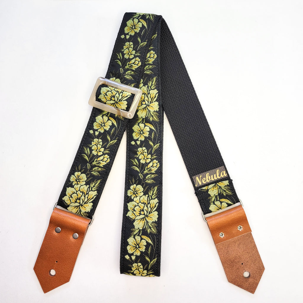 "Yellow Rose Flowers" Guitar Strap Cotton Backing