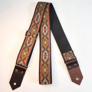 "Mahogany" Guitar Strap Cotton Backing