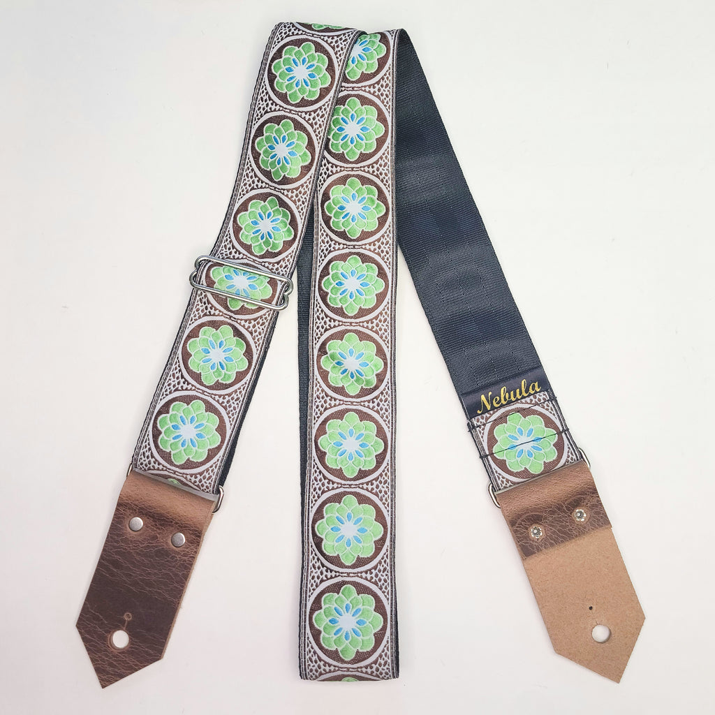 "Flower of Life Green" Guitar Strap