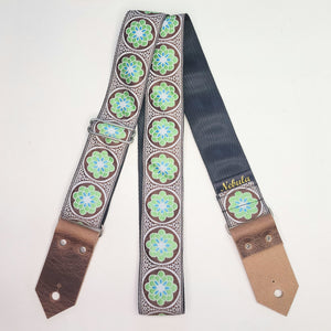 "Flower of Life Green" Guitar Strap