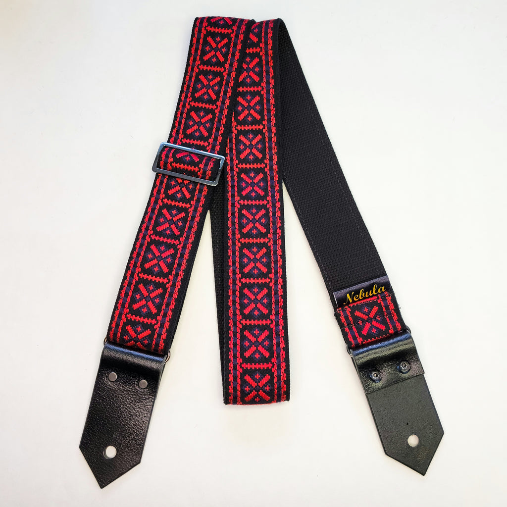 Black/White Leather Guitar Strap  Handcrafted in Montreal, Canada -  Stinger Straps